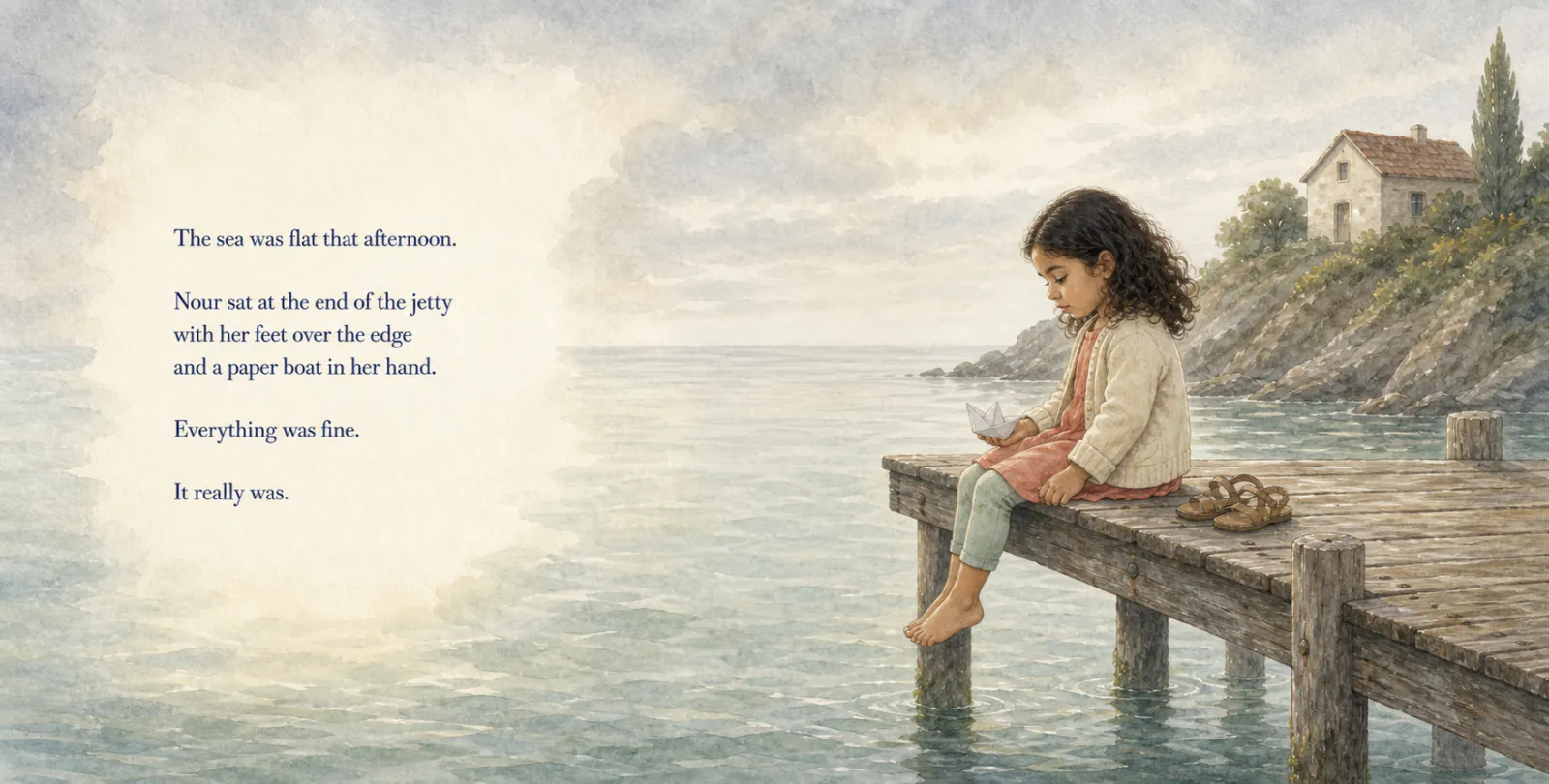 Personalized storybook inside spread 1 from It's Okay to Feel Big β Watercolor