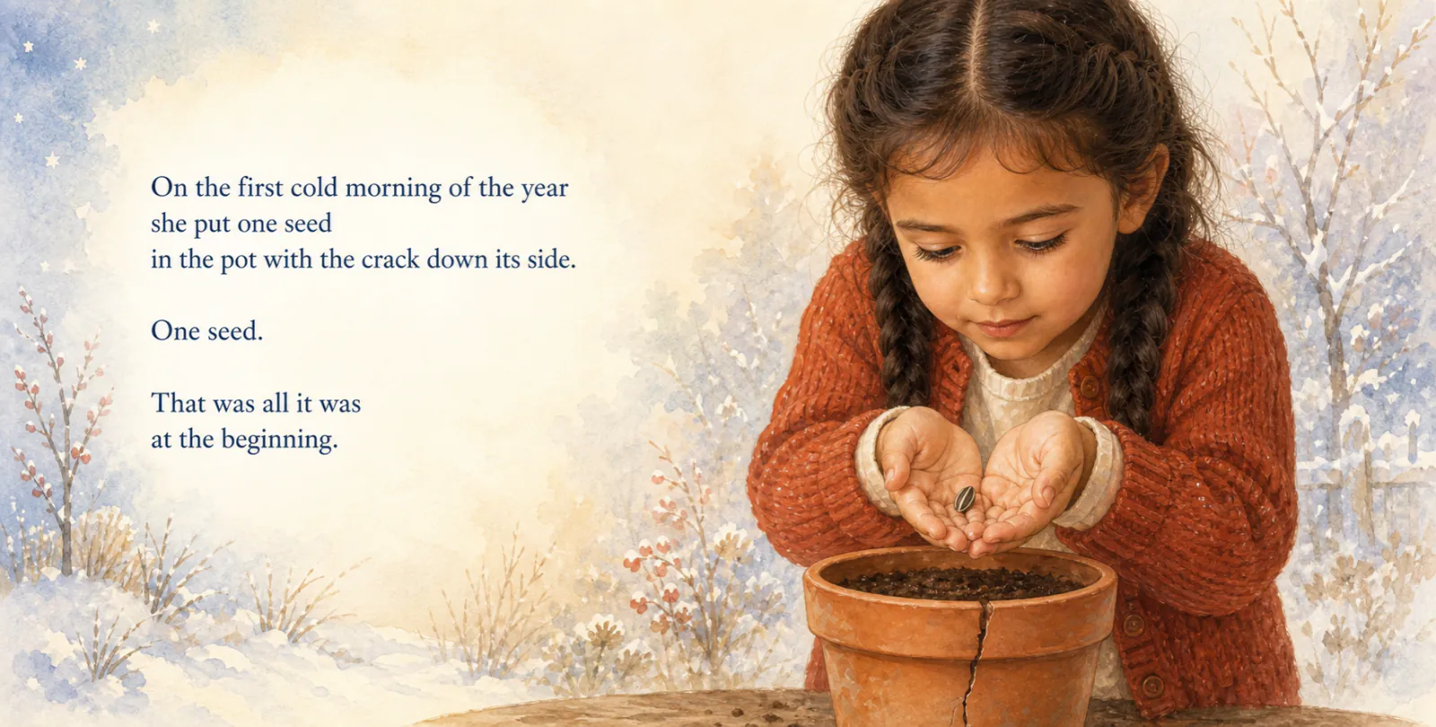 Personalized storybook inside spread 3 from The Year You Turned [Age] — watercolor