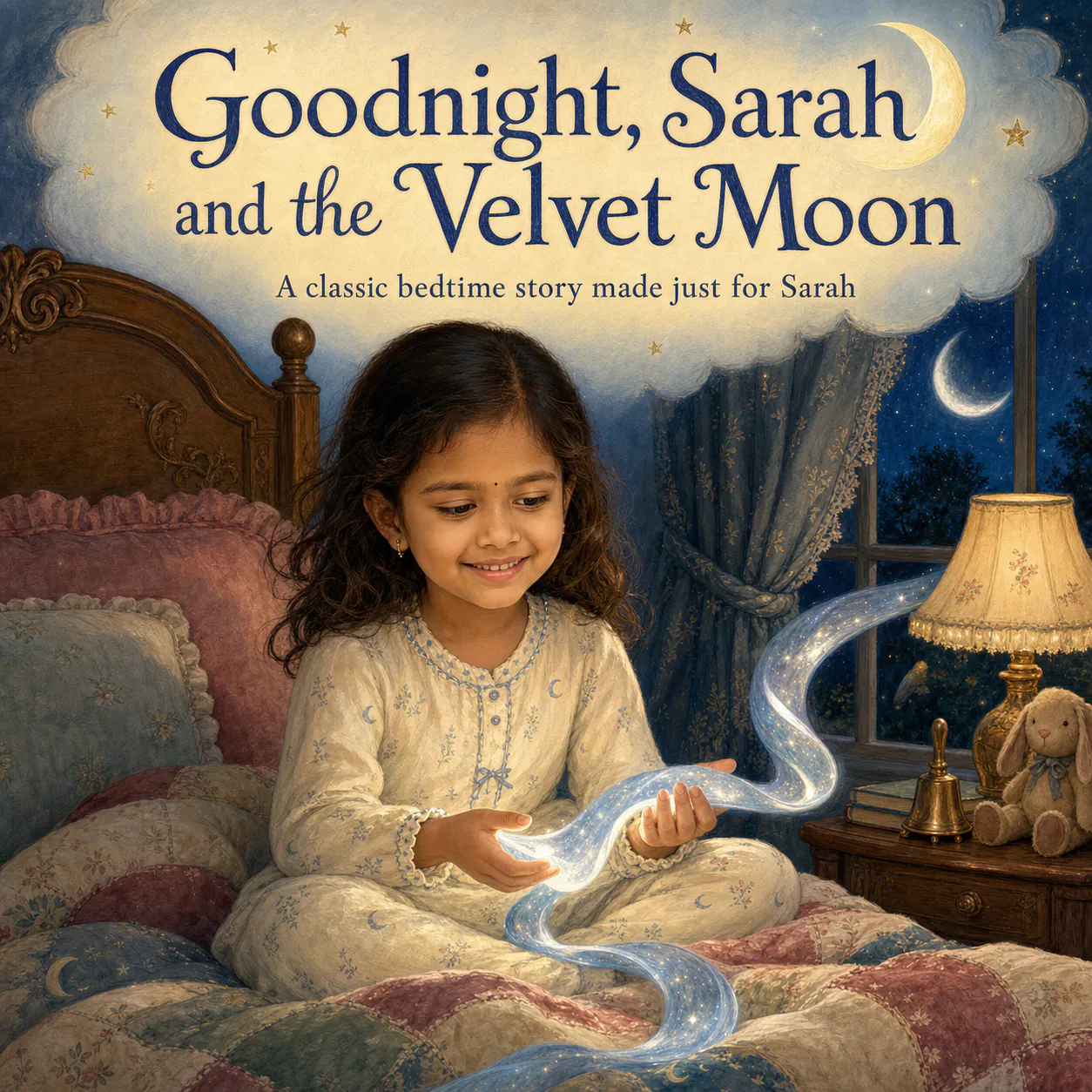 Personalized book cover for Goodnight — classic in Classic Storybook illustration style