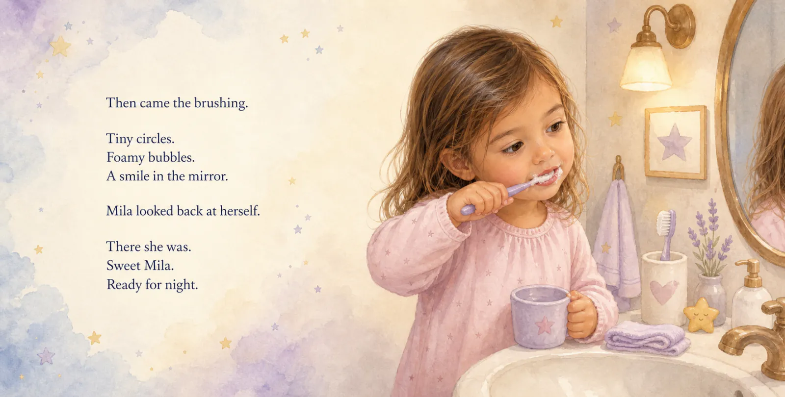 Personalized storybook inside spread 4 from Goodnight β watercolor
