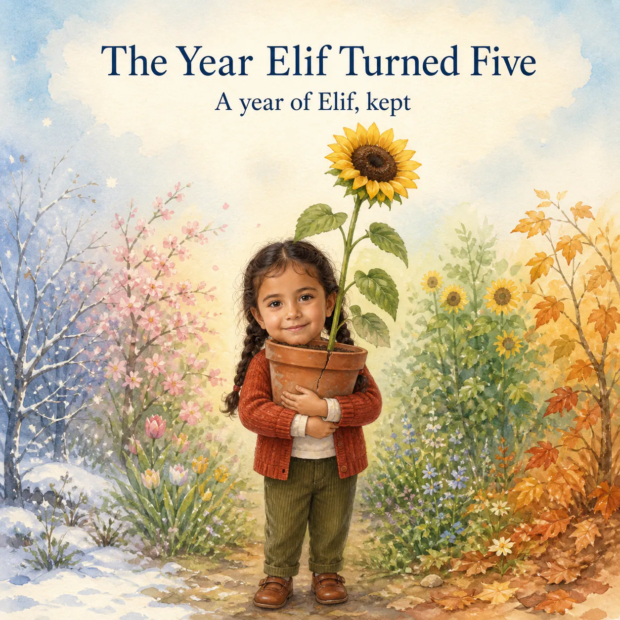 Personalized children's book cover for The Year You Turned [Age] in Watercolor style