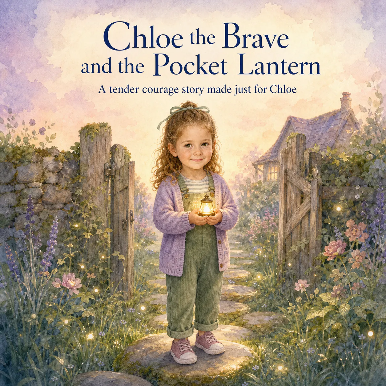 Personalized children's book cover for The Brave in Watercolor style