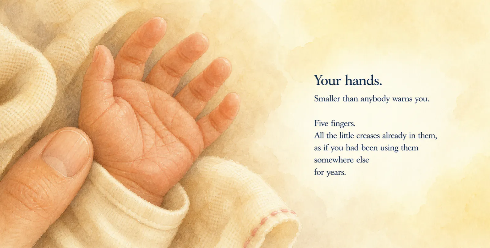 Personalized storybook inside spread 4 from Welcome to the World β Watercolor