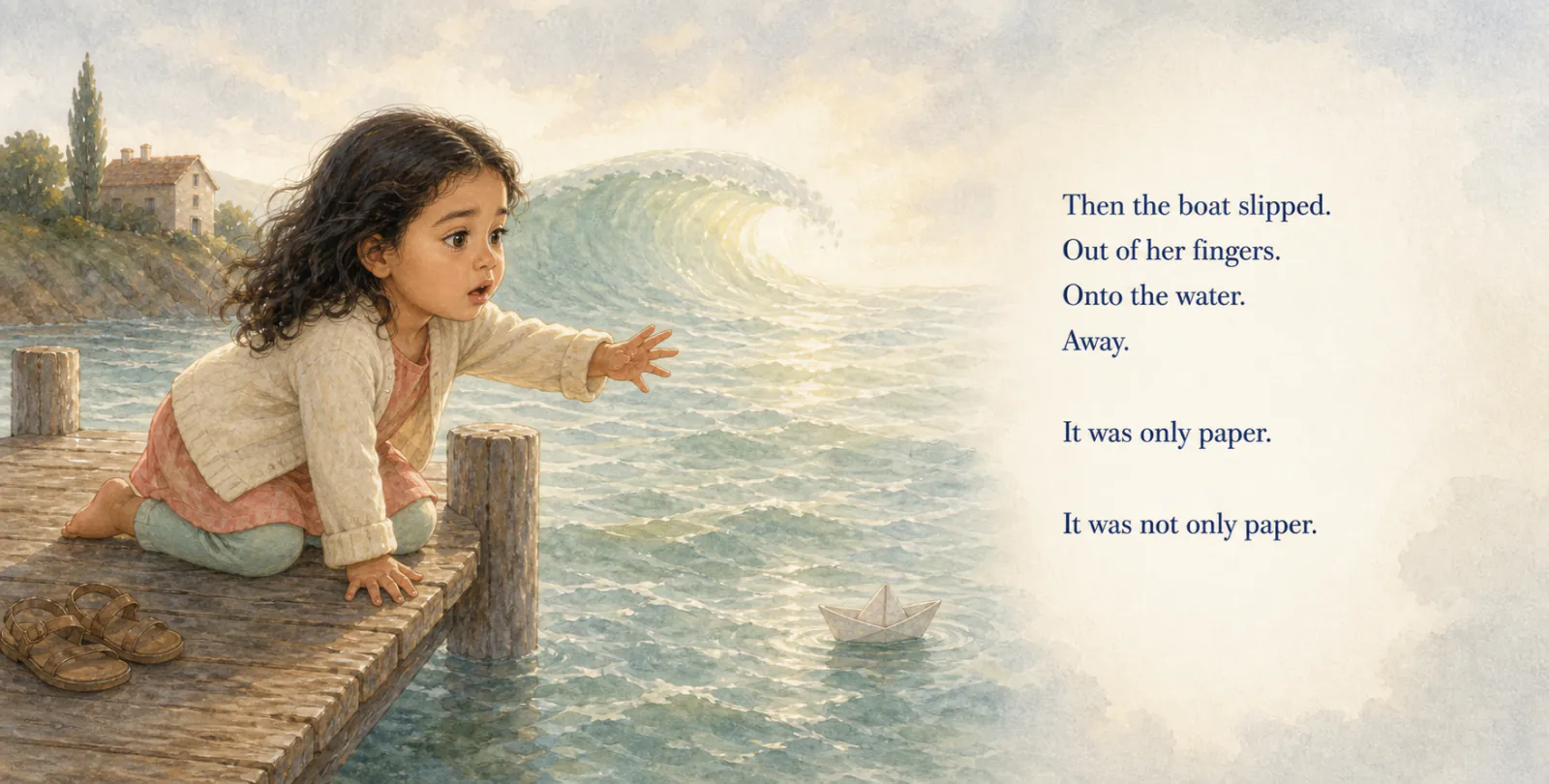 Personalized storybook inside spread 2 from It's Okay to Feel Big β Watercolor