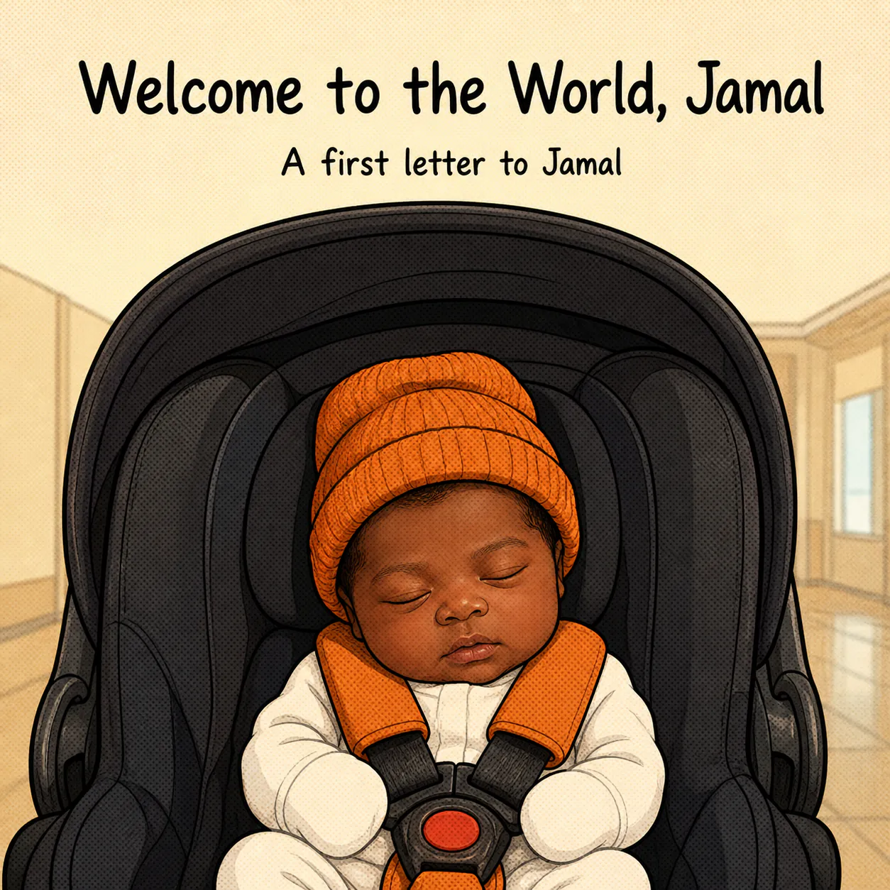 Personalized book cover for Welcome to the World — Comic in Comic illustration style