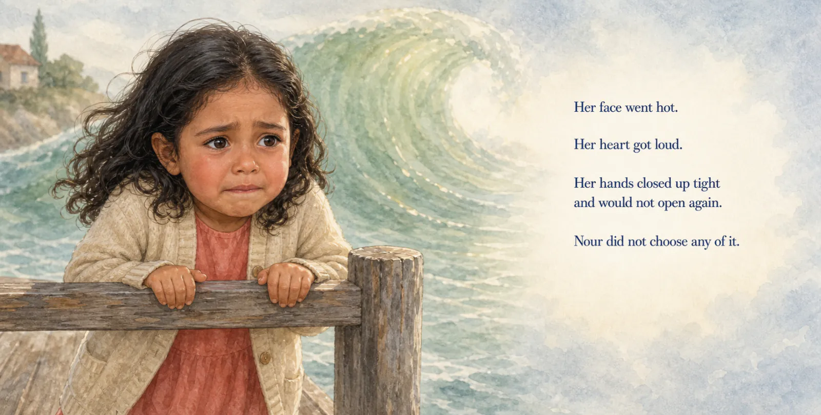 Personalized storybook inside spread 4 from It's Okay to Feel Big β Watercolor