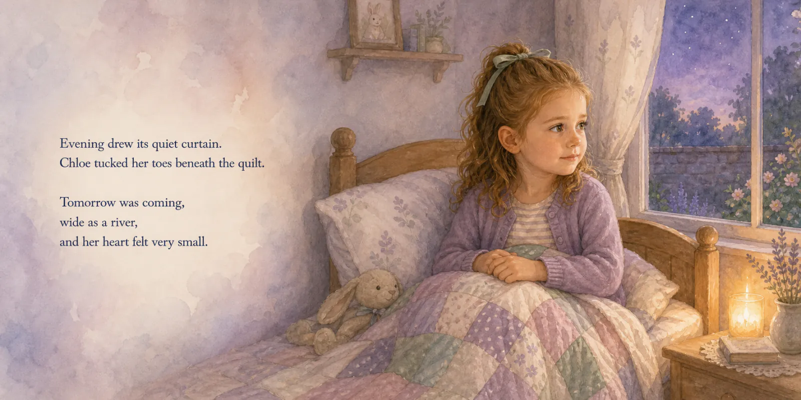 Personalized storybook inside spread 1 from The Brave — watercolor