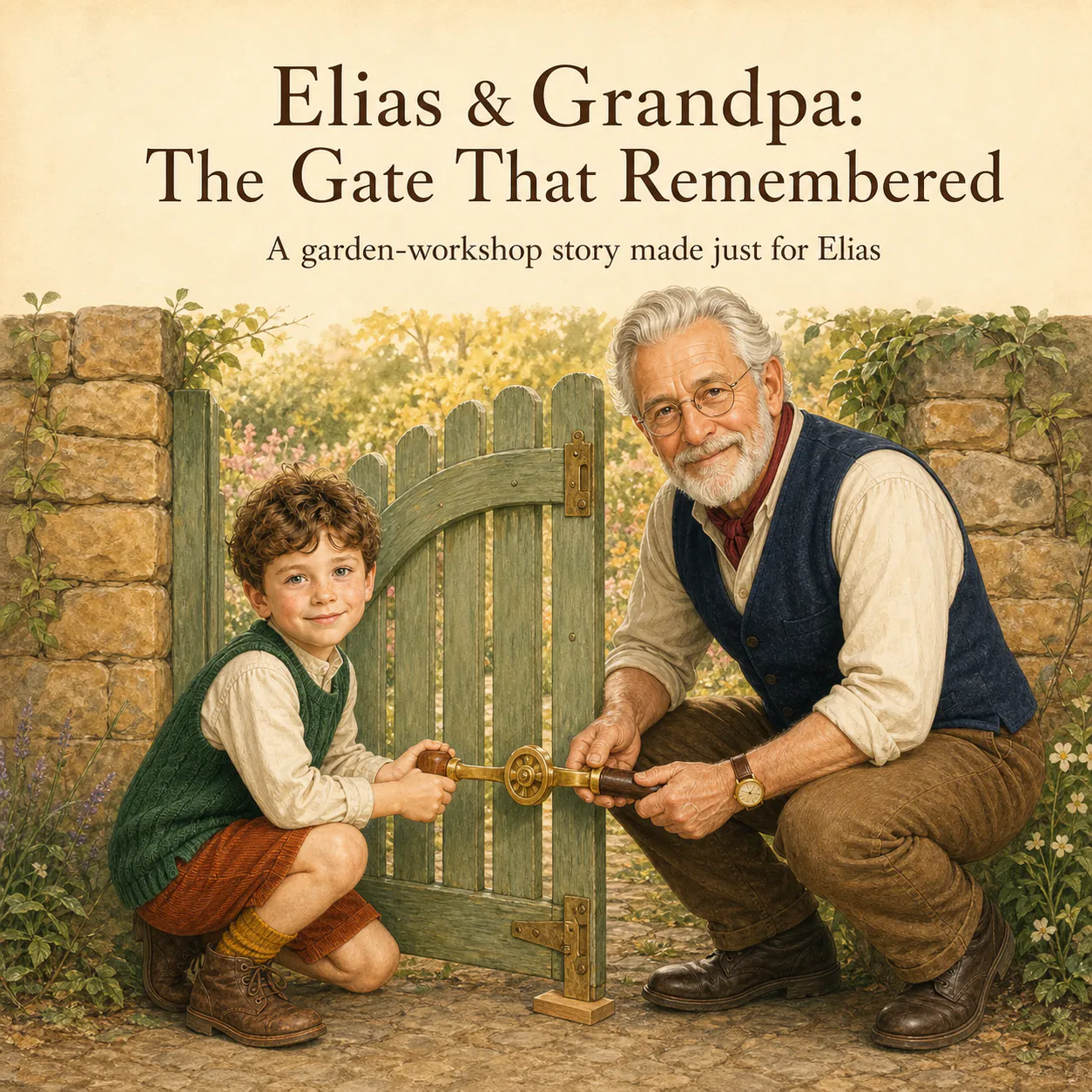 Personalized book cover for The Team-Up — classic in Classic Storybook illustration style